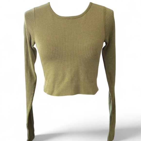 Lululemon Ebb to Street Long Sleeve Shirt-Bronze Green - Picture 3 of 6